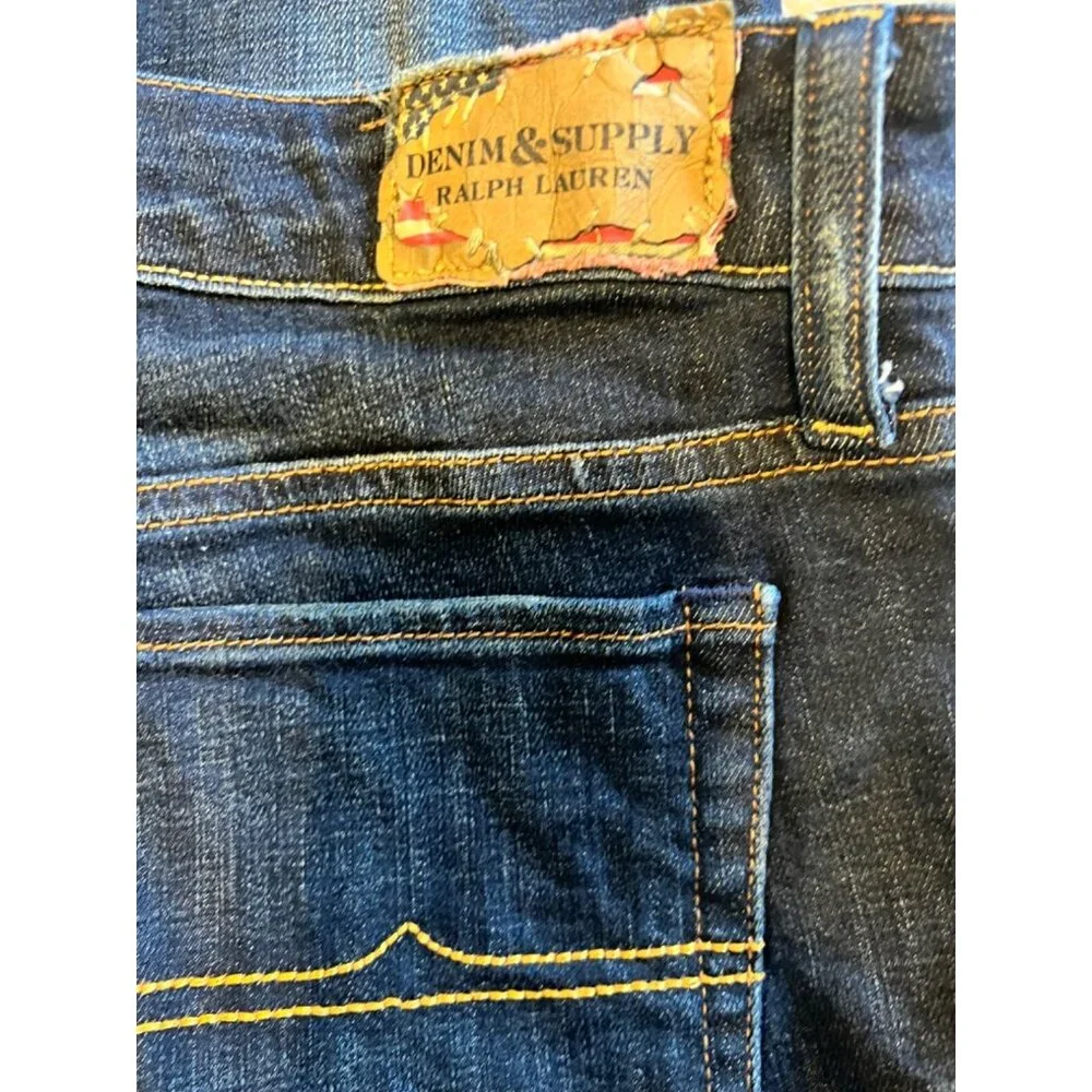 Ralph Lauren Denim & Supply Jeans Skinny 29 30 x 31 Stretch Cotton Dark Blue